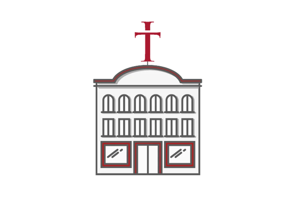 icona vettoriale sede Taffo Roma, agenzia funebre in città